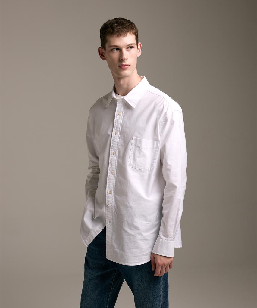 Jelolaunji [Premium Japanese Material] Essential Oxford Shirt White
