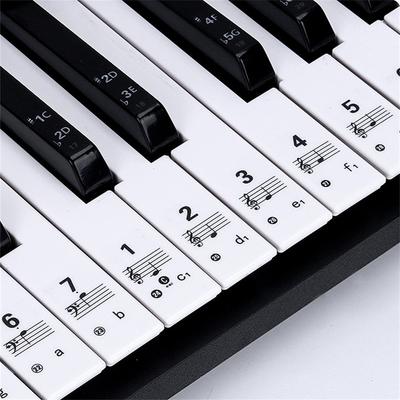 Removable Piano  Sticker 61/88 Key Transparent Piano Keyboard Stave Electronic Keyboard Note Sticker