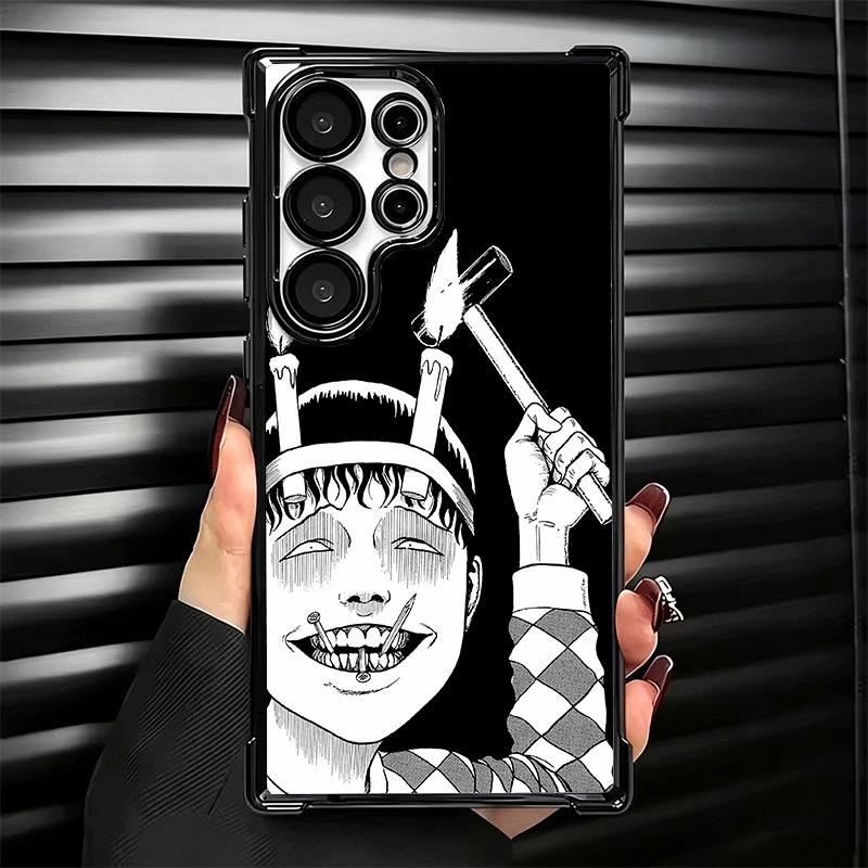 Japanese Horror Anime Plating Phone Case For Samsung Galaxy S24 S25 FE S26 Edge S23 Ultra S22 S21 Plus S20 Anti-Fall Airabag Cov