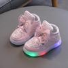 Kids Glowing Light Up Sneakers Girls Bowknot Princess Toddler Walking Sports Shoes