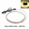 New 5V LED Light Strips RGB Flexible Lighting Decor Strip with USB Cable Plug White Warm Atmosphere Light Strip Home Decor Lamp