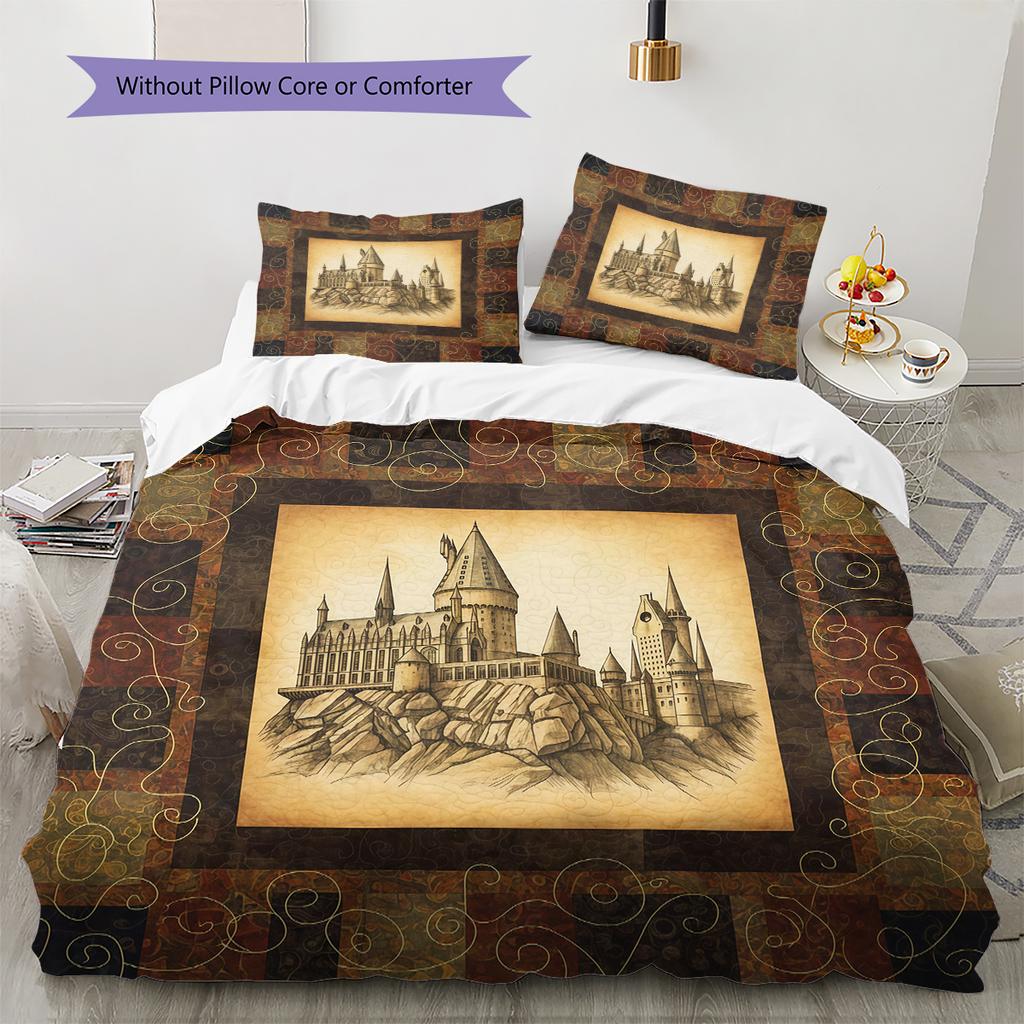 Cartoon Pattern Bedding Quilt Set Quilt Cover Pillowcase Home Decoration Birthday Gift (1 * duvet cover + 2 * pillowcase, without core)