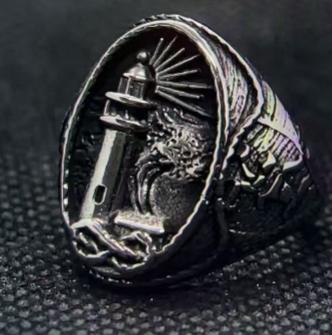 Lighthouse Ring 316L Stainless Steel Jewelry Punk Style Band Party Ring 7