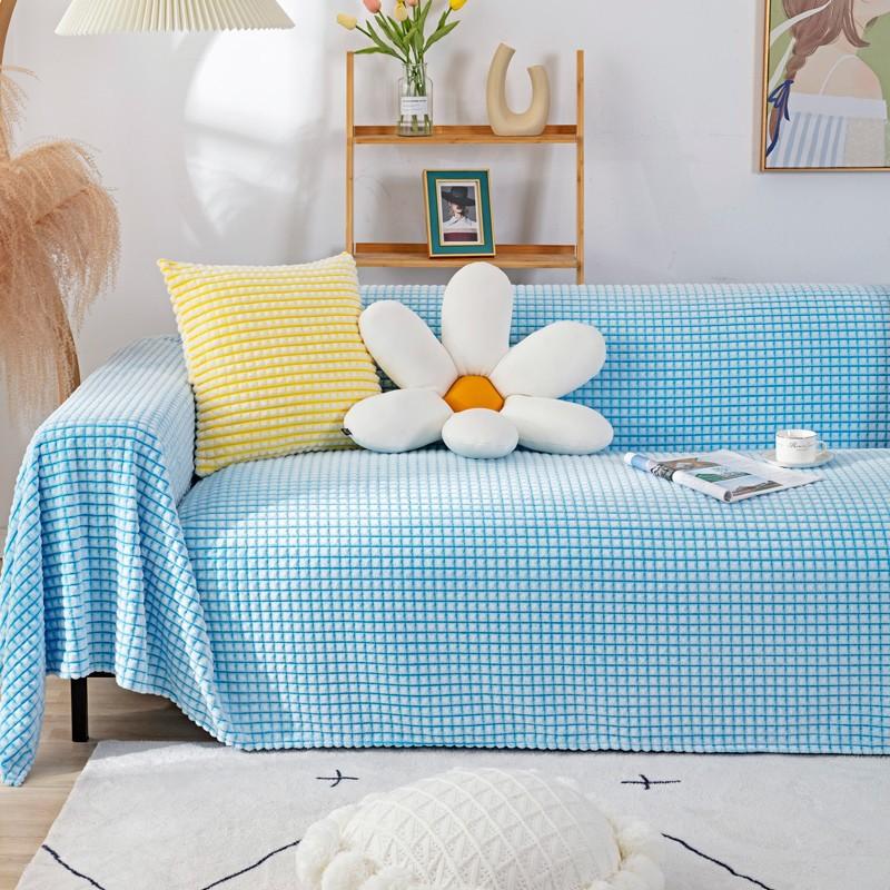 Double-Sided Retro Sofa Cover Nordic Sofa Cover Cotton Blanket Full Covered Non-Slip Sofa Cover Protective Cover