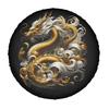 Golden Coiled Dragon Spare Tire Cover Durable Protector for Trailer RV SUV Truck