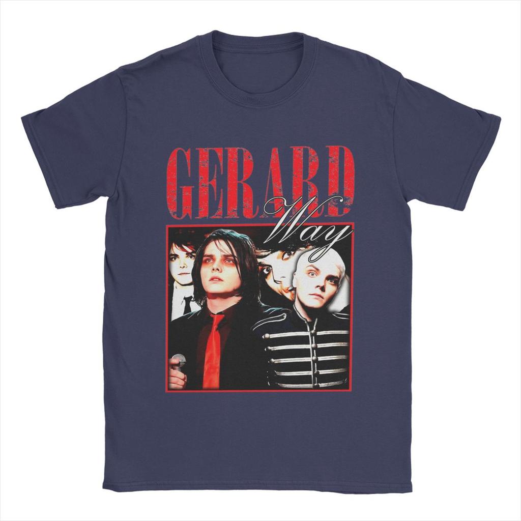 Gerard Way MCR T-shirt dla mężczyzn Casualowe 100% bawełniane koszulki Okrągły dekolt Krótki rękaw T-shirt Unikalna odzież