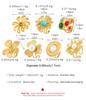Stainless Steel Classic Flower Leaf Ring Pearl Stacked Ring Large Exaggerated Ring Women Gold Color Fine Jewelry Gifts for Her