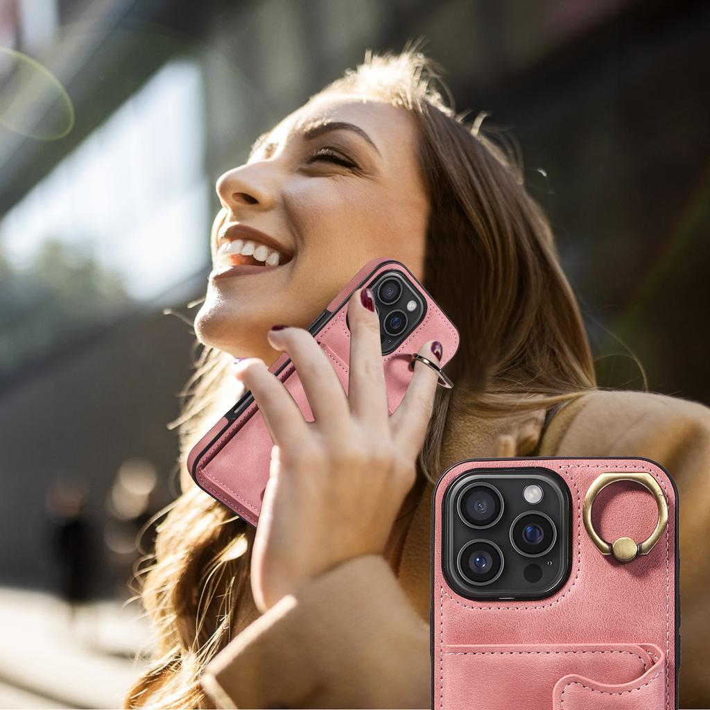 Ring Bracket Card Holder Slots Cover Phone Case for iPhone 16 Series.for iPhone 16,iPhone 16 Plus,iPhone 16 Pro,iPhone 16 Pro Max