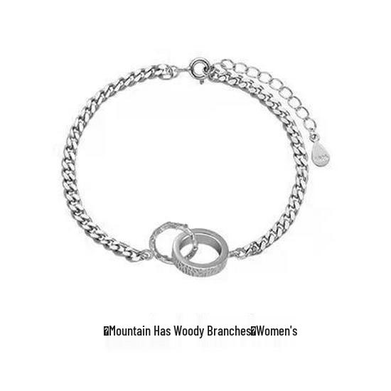 Original Design 925 Sterling Silver Couple Bracelets: Elegant, Niche Style Christmas Gift for Boyfriend