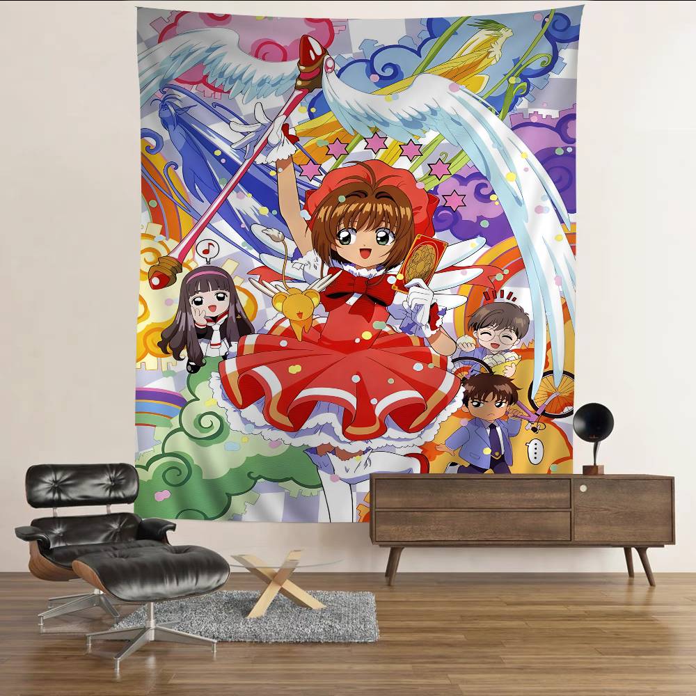 Card Captor Sakura Anime Colorful Tapestry Wall Hanging Bohemian Wall Tapestries Mandala Wall Art Decor