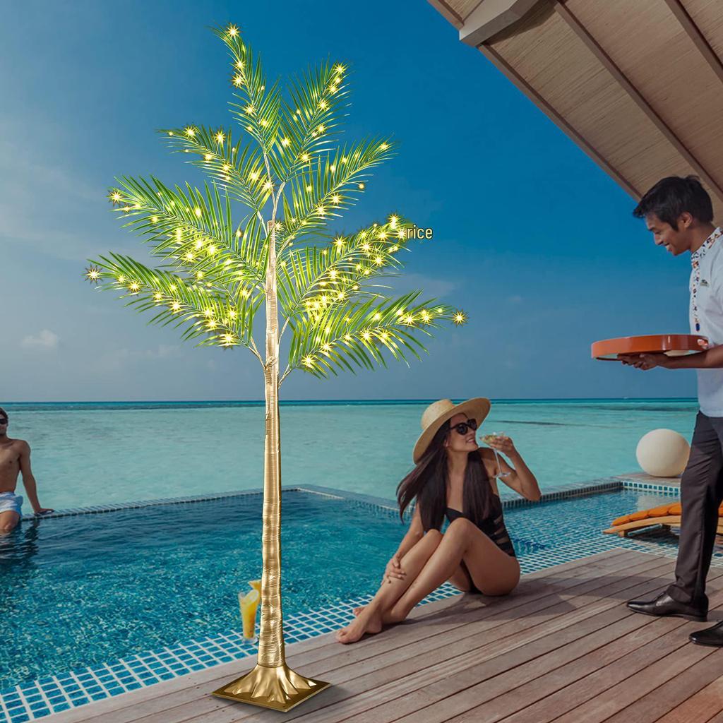 Simulated Palm Tree Copper Wire Lamp - Decorative Landscape and Living Room Lighting for Festivals and Parties