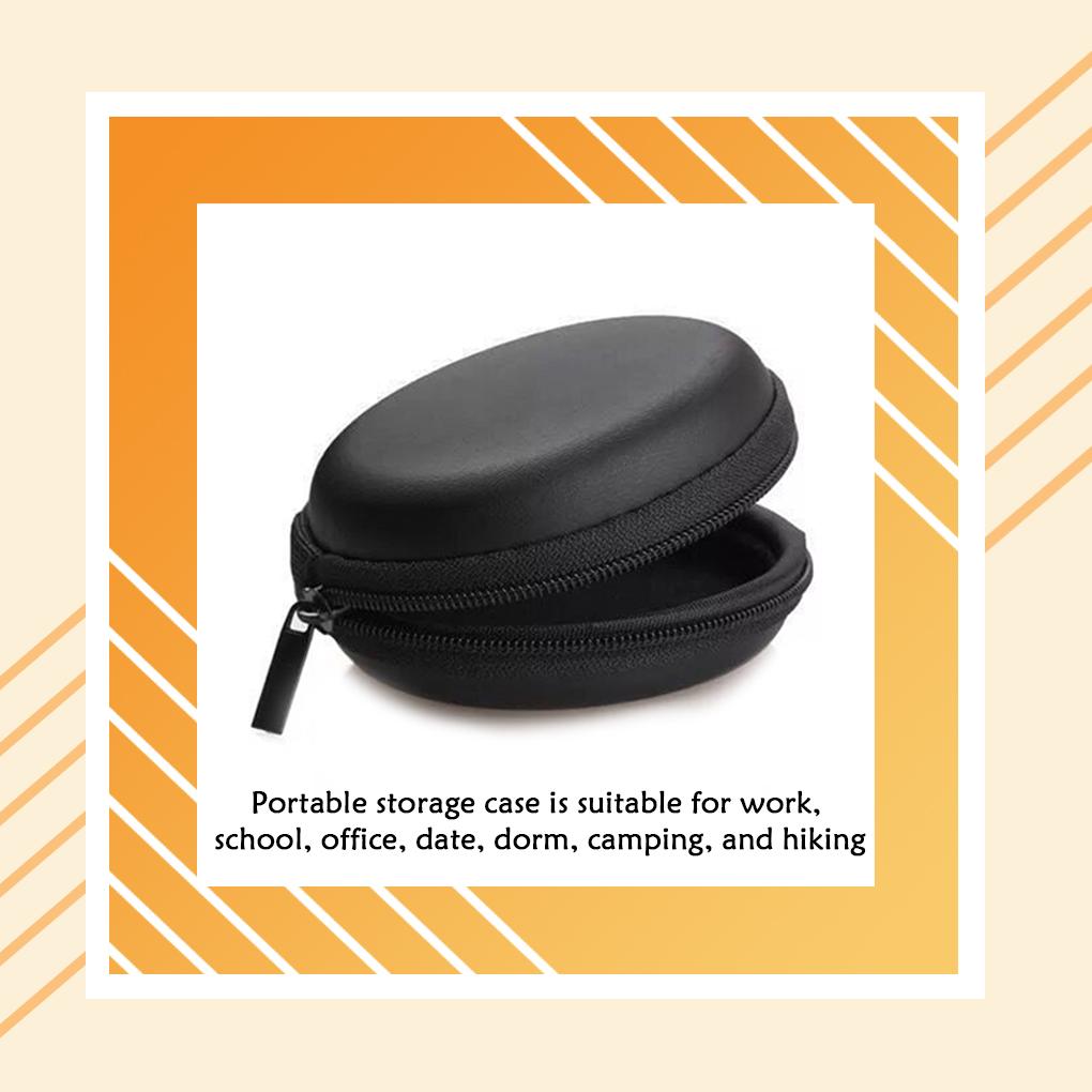 Storage Box PU Date Line Ear Stopper Earphone Organization Protection Case Portable Home School Office Pocket Container