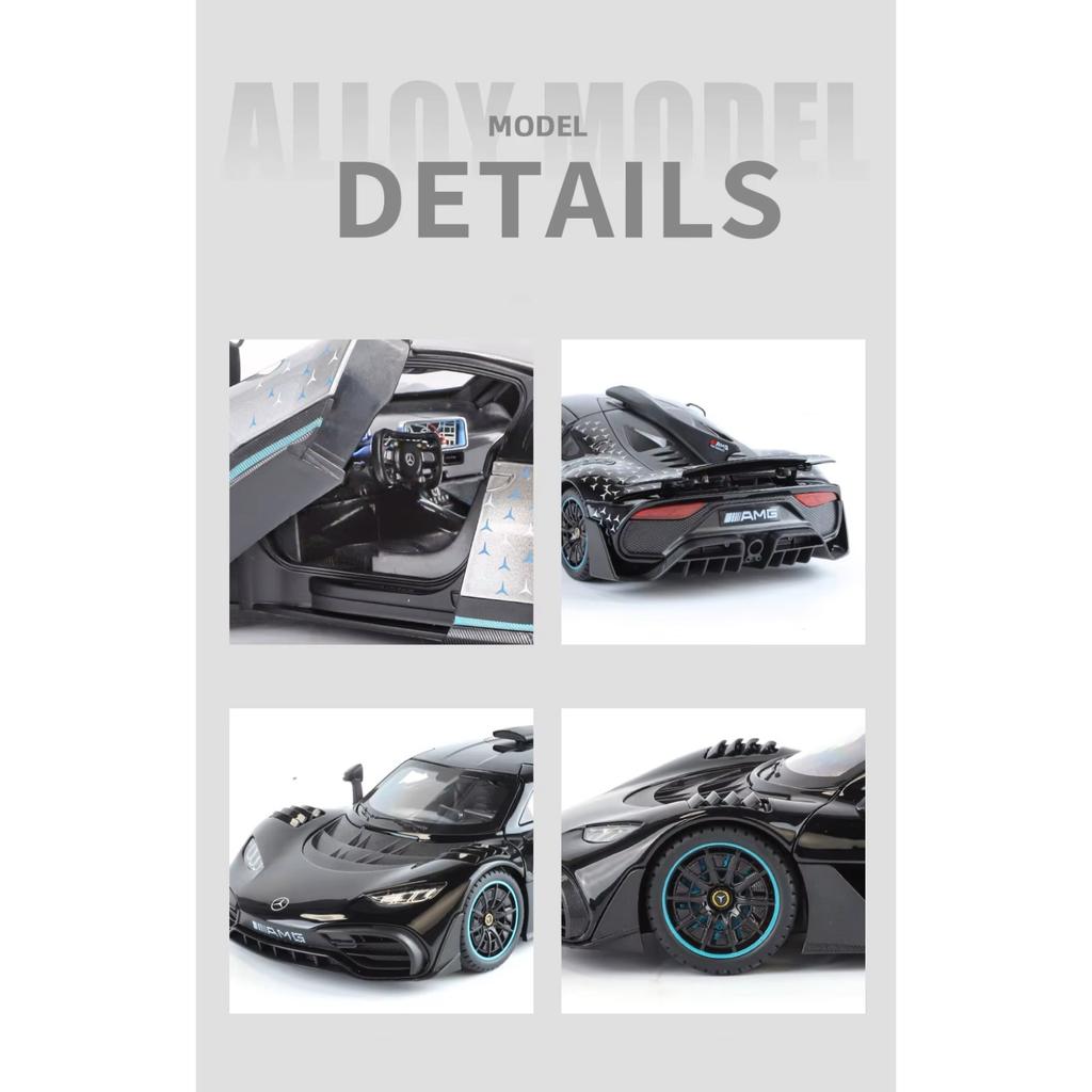 Modello di auto sportiva in lega Benzs One in scala 1/18 Diecast Metallo Concept Veicoli da corsa Modello di auto Simulazione suono e luce Giocattoli per bambini Regalo