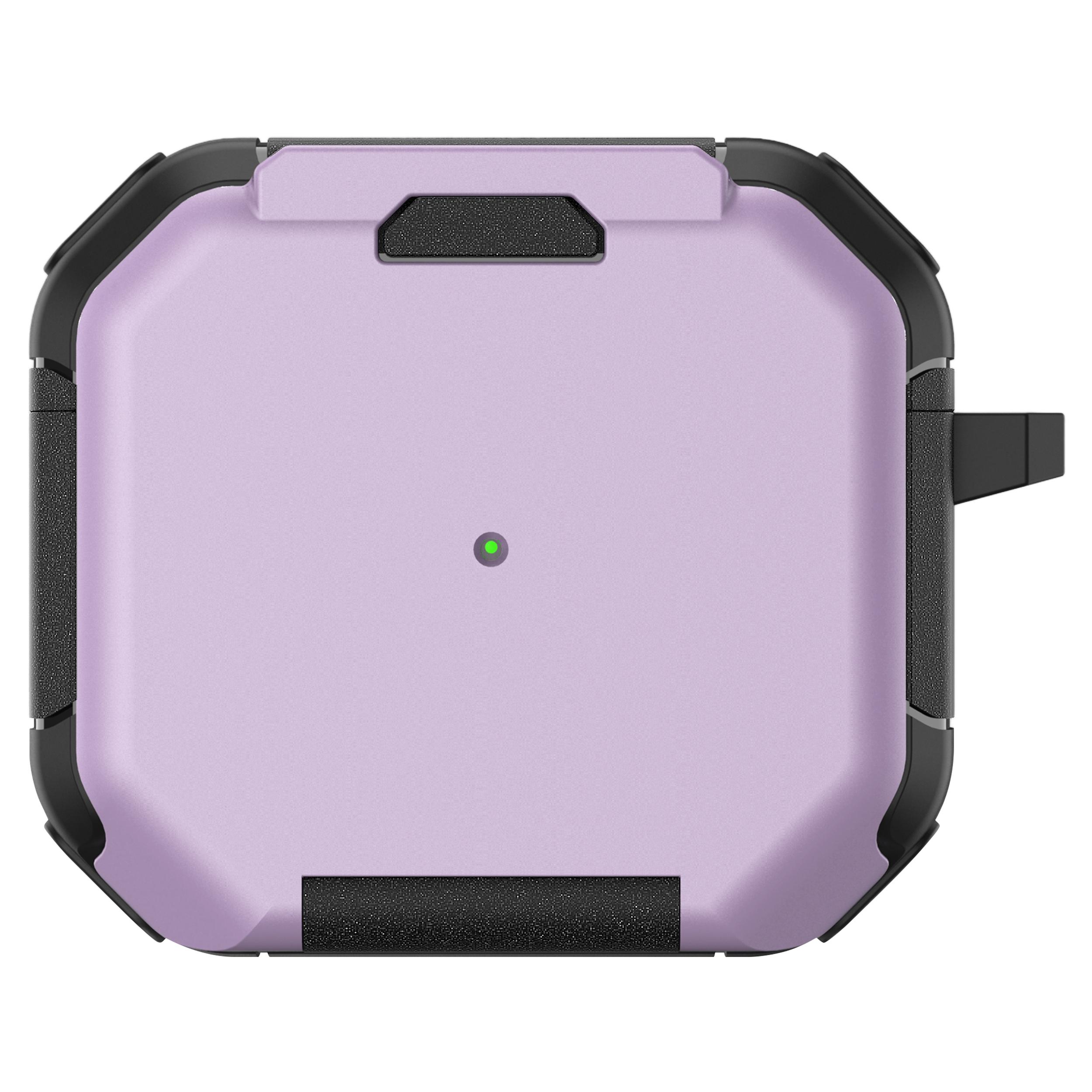 

For Apple AirPods 3 Case Flip Stand PC+TPU Earphone Protective Cover with Carabiner J