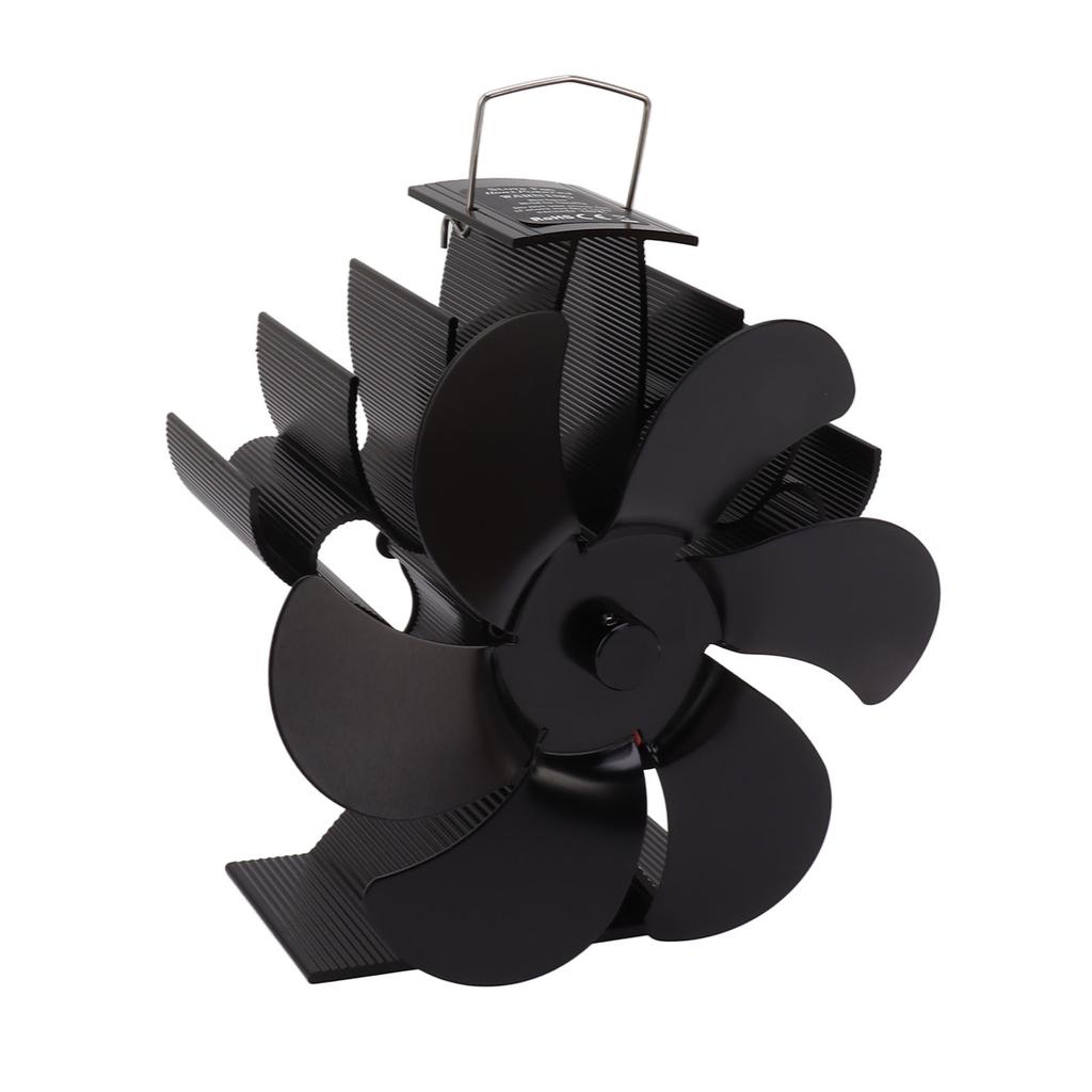 6 Blades Stove Fan Aluminum Alloy Rounded Edge Uniform Heat Dissipation Silent Heat Powered