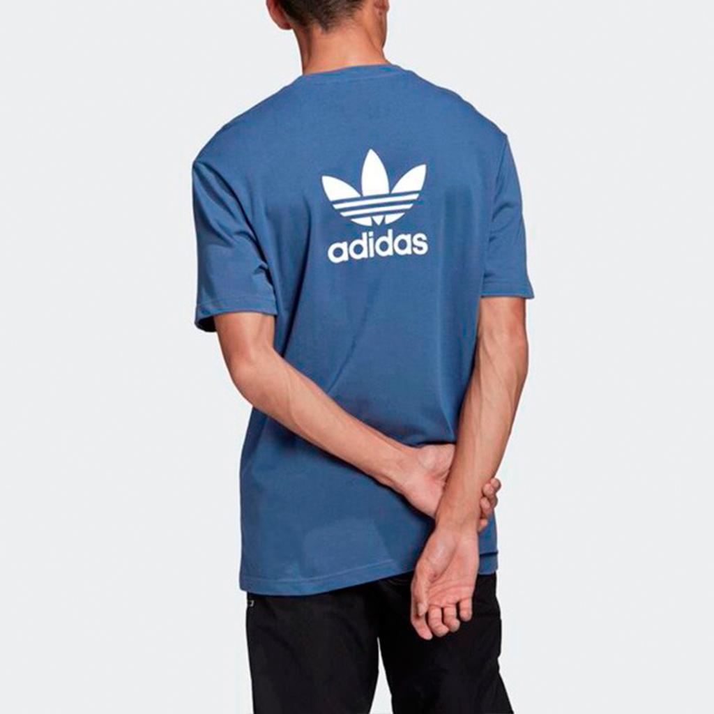 adidas Originals Trefoil Logo Print Breathable Short Sleeve T-Shirt Men Tops Royal-Blue GN3497