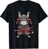 Nuova T-shirt Kawaii Giapponese Gatto Samurai T-Shirt Unisex