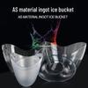 Yuanbao Transparent Plastic Ice Bucket for Wine, Beer, and Champagne - Handheld with Ears