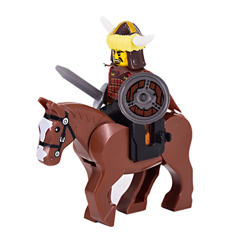 Medieval Figures Middle Ages Rome Warrior Golden Knight Horse Hawk Castle King Dragon Knights Building Blocks BricksToys gifts