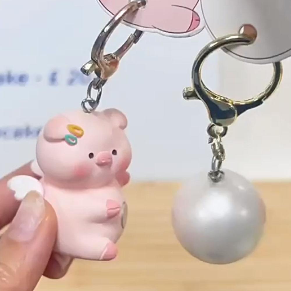 Harz Tier Pärchen Anhänger Magnetisch Rucksack Schlüsselanhänger Lustig Perle Schwein Schlüsselanhänger Party