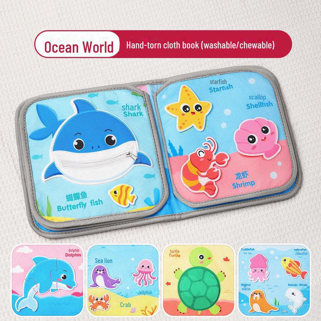 Tear-Resistant Baby Cloth Book: Chewable & Durable for Infants 0-3 Years, Early Learning Quiet Book.