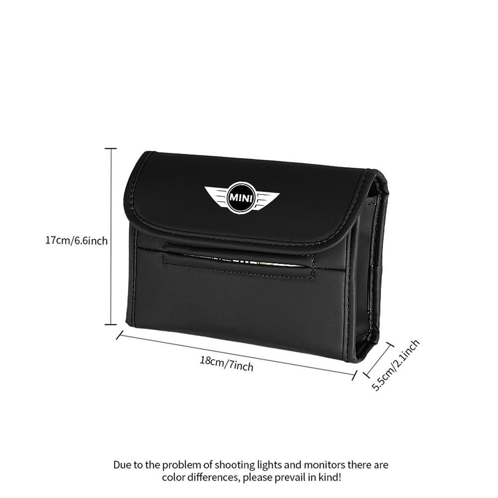 For MINI Cooper S JCW WORKS R55 R56 F55 F56 R57 R58 R59 R60 R50 Car Logo Tissue Box Napkin Holder Case Paper Towel Storage Bag