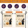 Halloween Garden Flag Pumpkin Ghost Witch Halloween Flags Double Sided Funny Yard Decoration for Outdoor Welcome