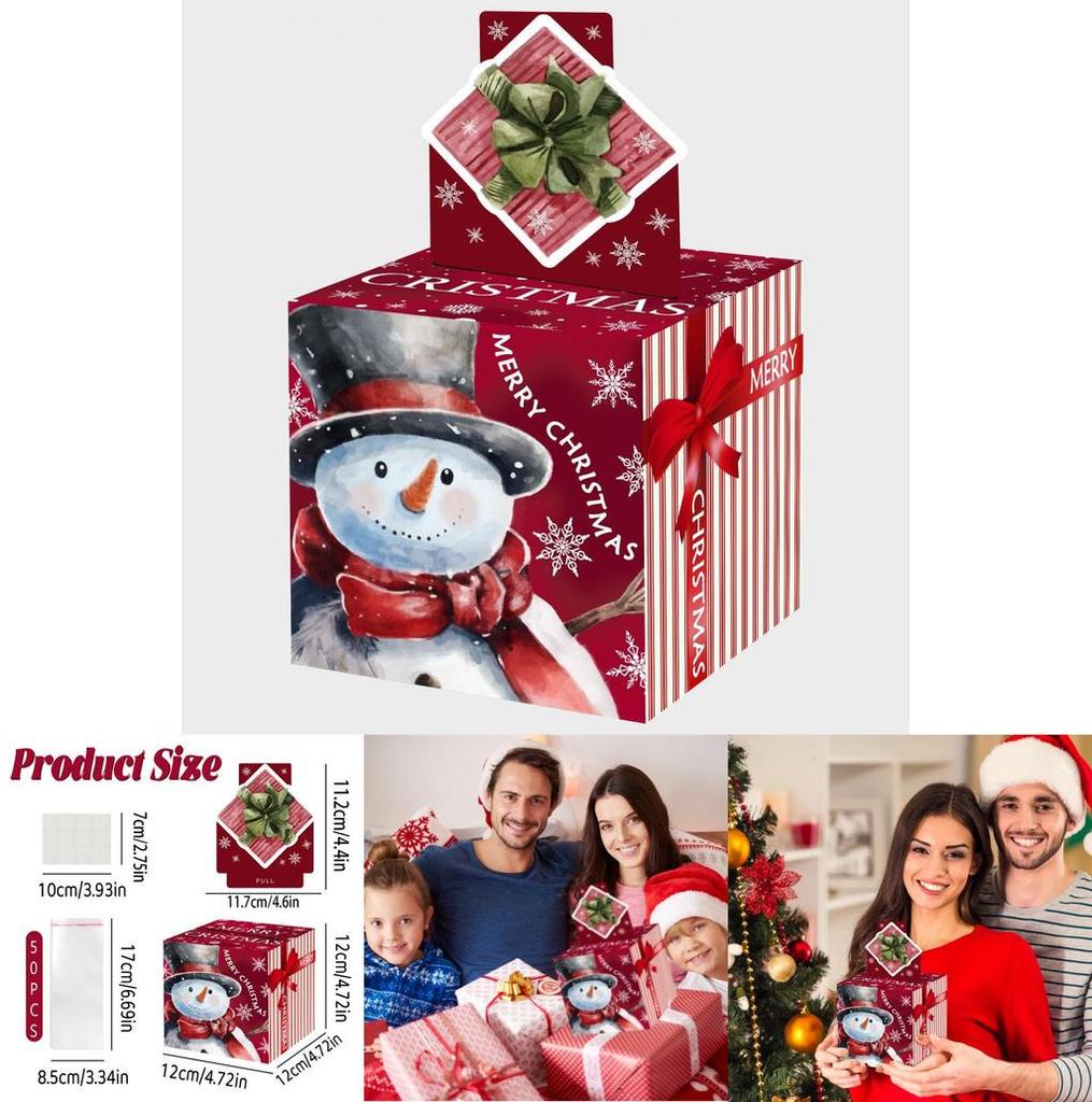 Roter Schneemann Weihnachtsfeier Deko Spardose Geschenkbox für Feiertagsfestlichkeiten