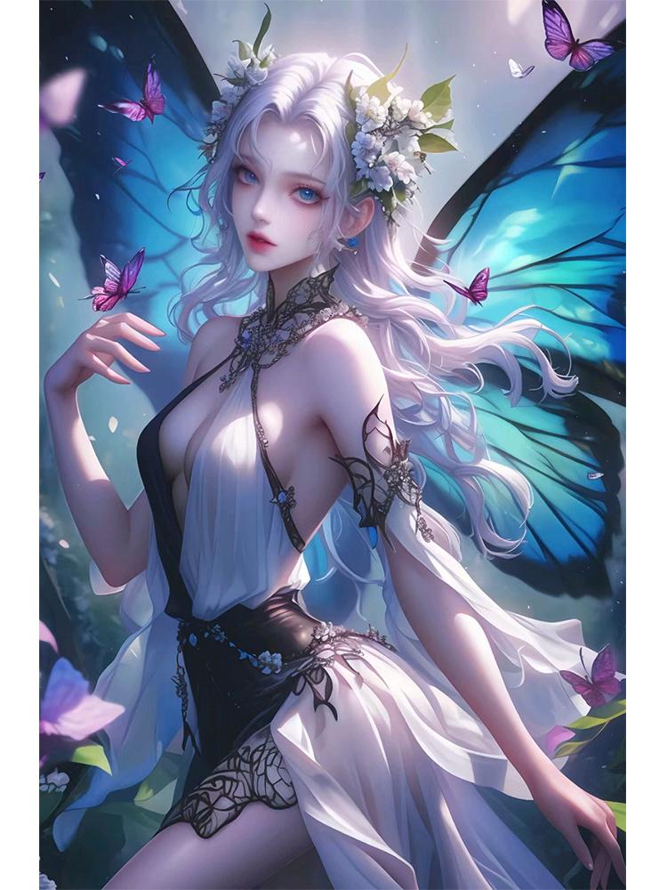 Cartoon 5D Diamond Painting Butterfly Elf Full Round Square Diamond Mosaic DIY Handmade Embroidered Home Decoration