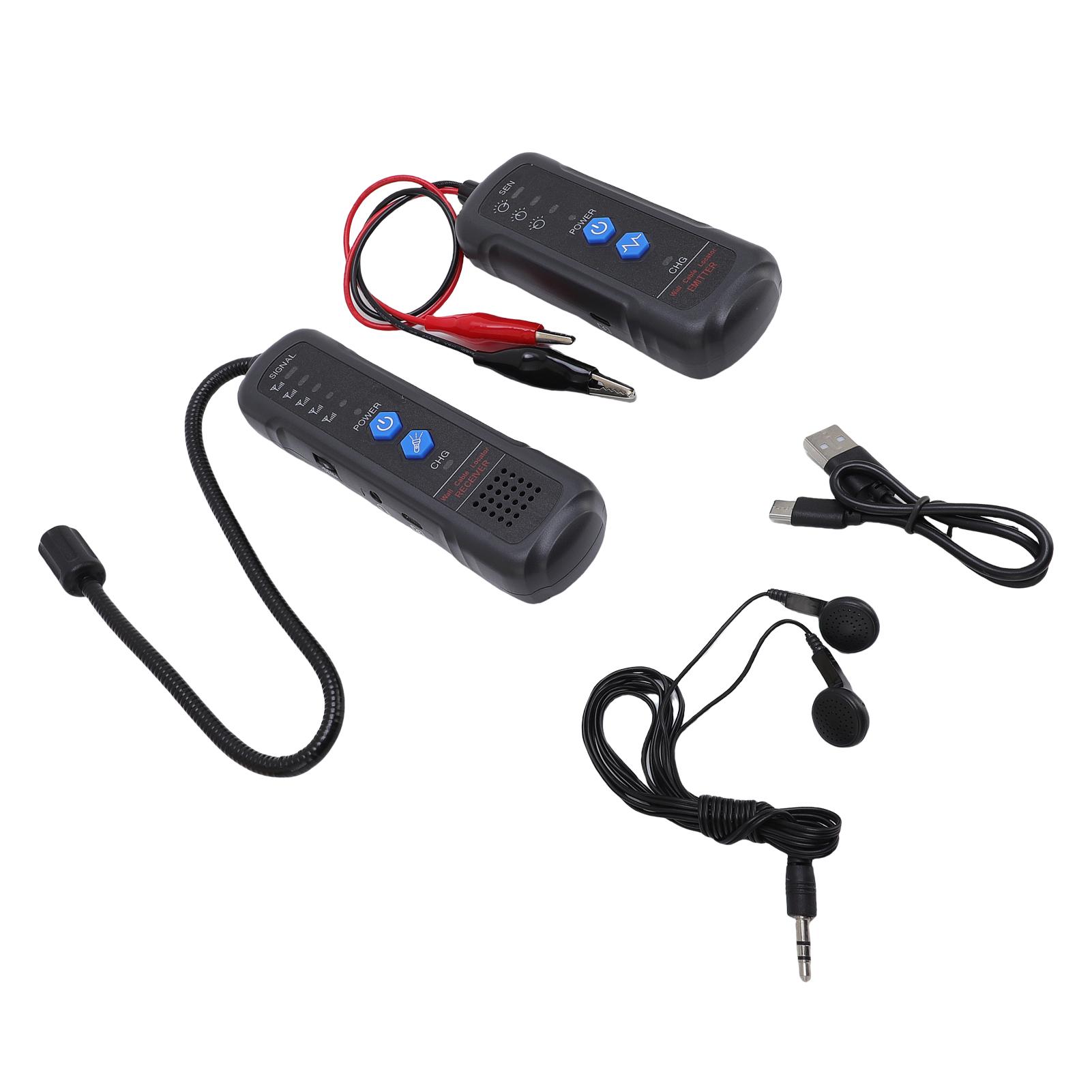 

Подземный кабельный локатор глубиной 6,6 футов и длиной 1640 футов, тестер кабеля с наушниками для собак