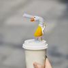 Cartoon Plastic Drinking Straws Animal Goose Animal Long Straw Drinking Tube  for Kitchen & Bar