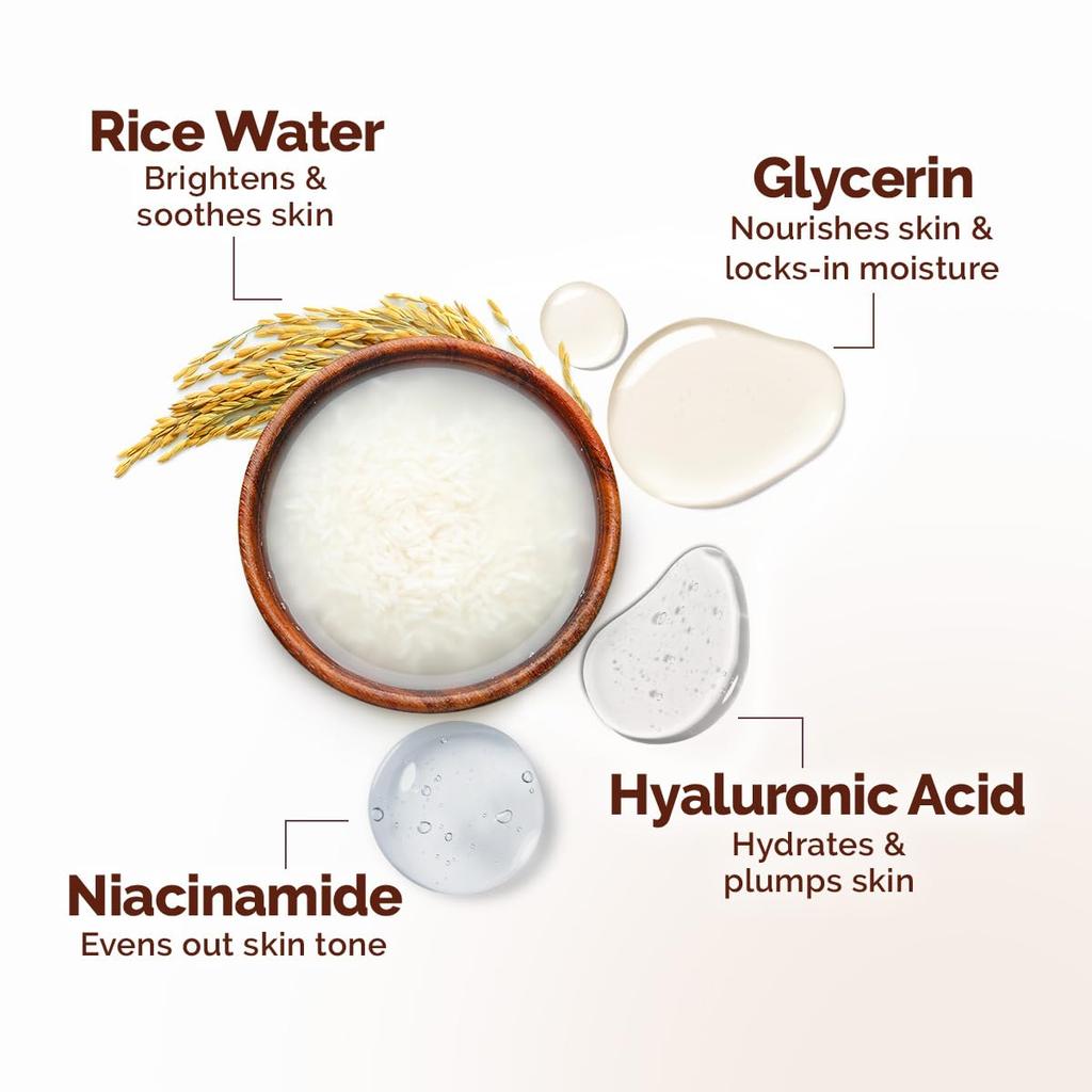 Mamaearth Rice Dewy Bright Face Pack For Glass Skin 200g Gel Cream Mask With Hydrating DIY Texture And Instant Brightening Glow