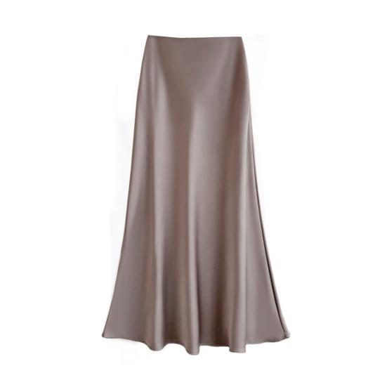 Gonna a Coda di Pesce da Donna a Vita Alta Effetto Seta Traspirante Lucida Design Snellente Gonna Maxi Lavoro Tempo Libero Abbigliamento Quotidiano