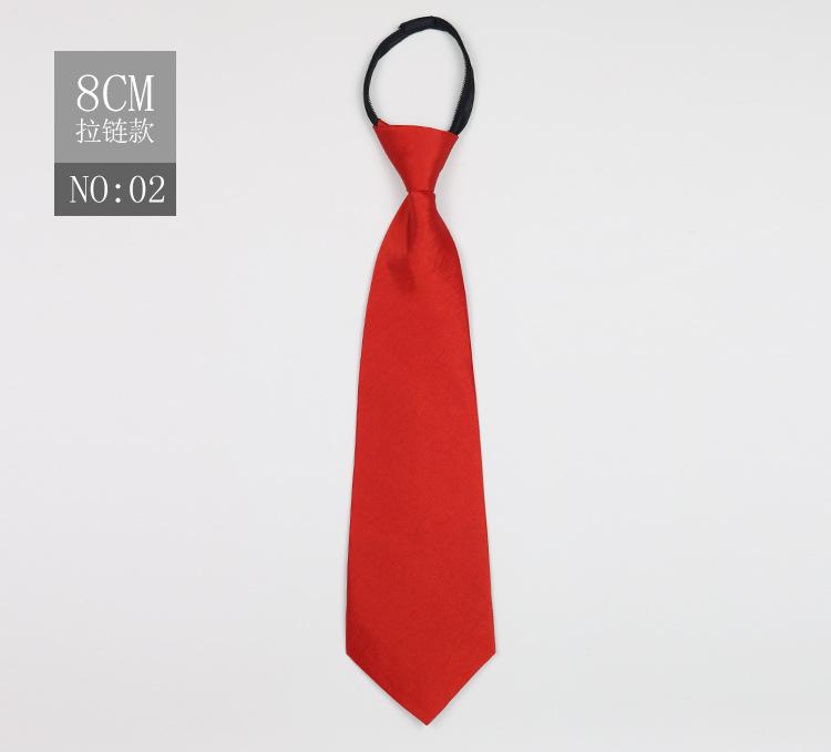 Women'S Zipper Tie Solid Color Black Blue Red Dress Professional Uniform Lazy Easy To Pull 8Cm Tie