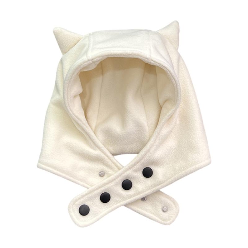 Breathable Head Cover with Button for Outdoor Sports Adjustable Hat with Horn Moisture Wicking Hat for Outdoor Activity