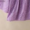 ZANZEA Blusa da Donna Casual con Scollo a V, Maniche a 3/4, Larga, Patchwork di Pizzo all'Uncinetto