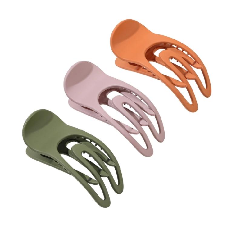 

3PCS Plastic Matte Hairpin Flat Hair Clamp Nonslip Large Barrettes For Women Girl Updos Buns Daily Hair Styling
