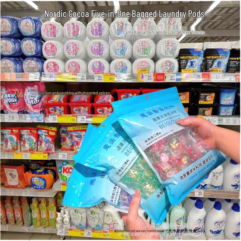 Nordic Cacao Scented Laundry Pods: Antibacterial, Long-Lasting Fragrance, Softening & Freshness for Home Use