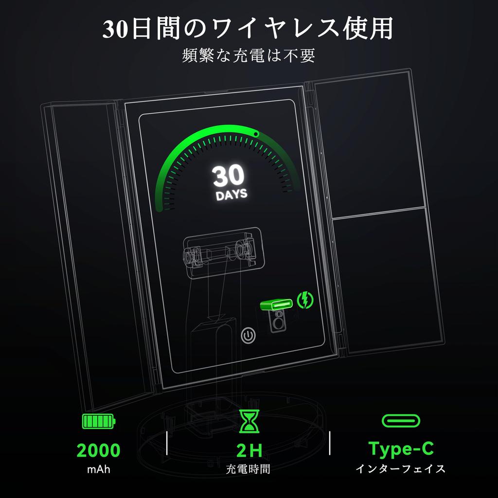 Auxmir Actress Magnifying Tabletop Mirror with 68 Three 2000mAh High Touch Adjustable Storage USB White Mirror, LEDs, 5/10x Magnification, Colors,