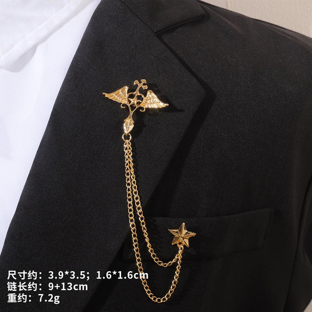 Fashion Baroque Vintage Diamond Brooch Men'S Suit Accessories Personalized Wedding Long Jacket Corsage Badge