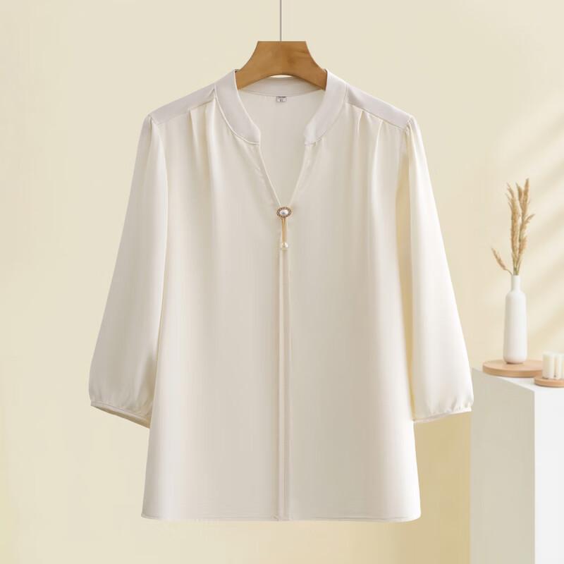 Hodo Women's Summer Chiffon Seven-Sleeve Top