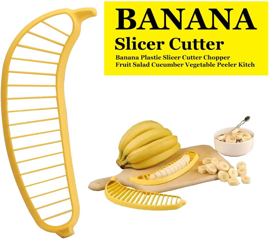 2Pcs Banana Slicer-perfect for fruit salads Generic Handle Plastic Banana Fruit Slicer Cutter Chopper