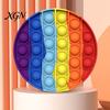 Stress Relief Toy Rainbow Push Bubble Round Square Heart Kids Popping Game Silicone Squeeze Sensory Fidget