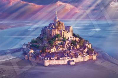 Epoch Jigsaw Mont In the Light France Includes and Score Ticket 1000-Piece Puzzle, Saint-Michel — (50x75cm) 09-048s, Glue, Spatula,