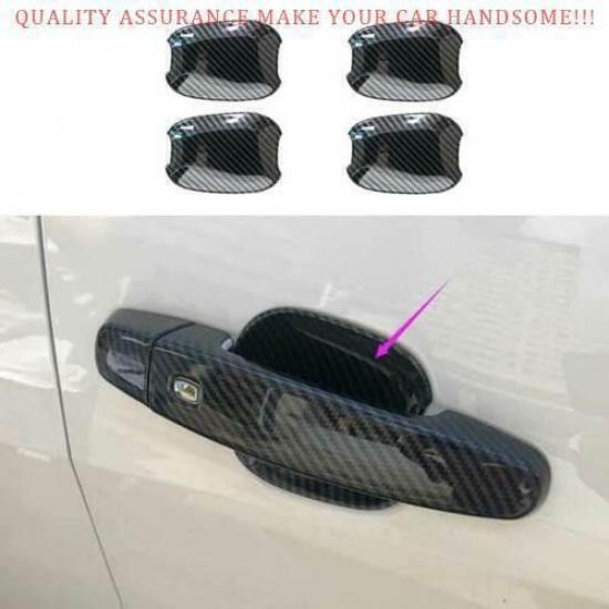 For Chevy Malibu 2016-2024 Carbon Fiber Exterior Side Door Bowl Cover Trim 4PCS