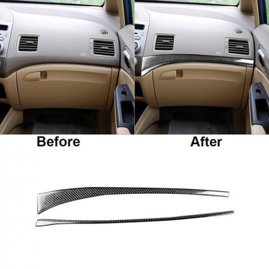 2pcs Passenger Dashboard Moulding Strip Trim For Honda Civic 8th Gen 2006-2011