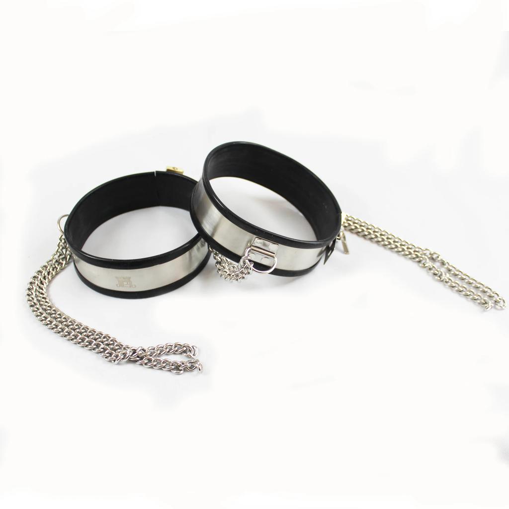 Male Chastity Belt Stainless Steel Chastity Cage with Removable Anal Bead Plug Thigh Ring Metal Bra Slave Penis Restraint Device