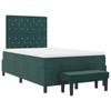 Box Spring Bed with Headboard Dark Green 190 x 120 cm Velvet