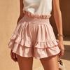 Women's High Waisted Ruffle Hem Casual Shorts Summer Fashion