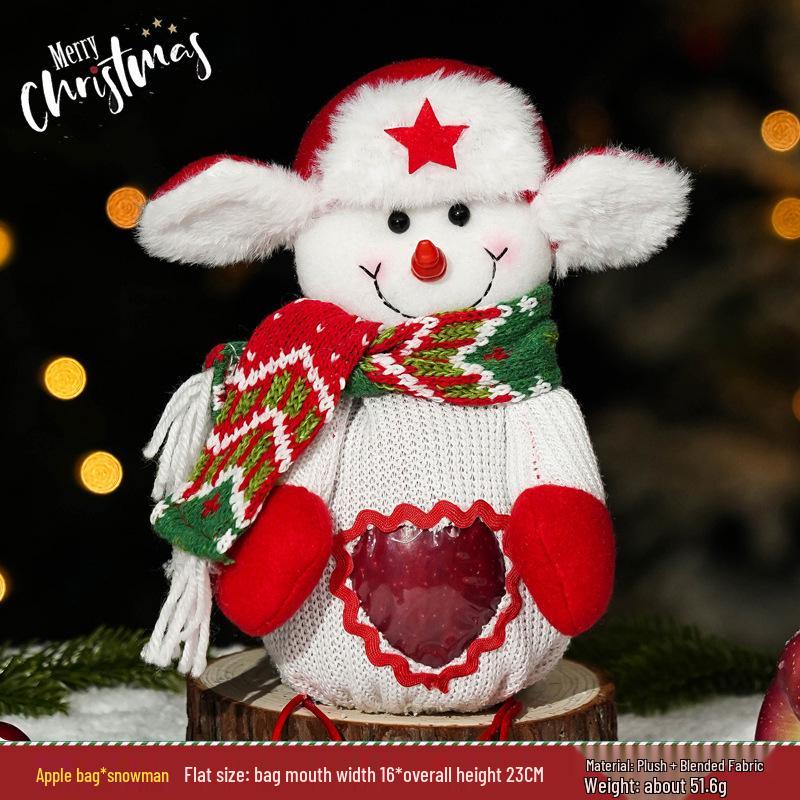 Large Santa Claus Christmas Eve Gift Bag with Pocket for Decorations